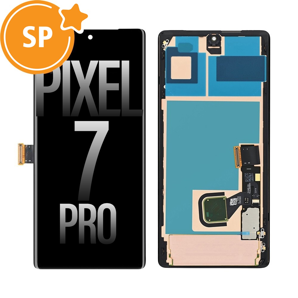 OLED Screen Digitizer with Bezel Frame for Google Pixel 7 Pro G949-00290-01 (Service Pack)-Obsidian