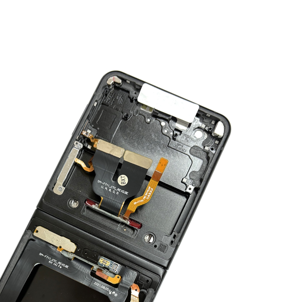 REFURB LCD Screen Digitizer Replacement with Frame for Samsung Galaxy Z Flip 3 5G F711B-Phantom Black