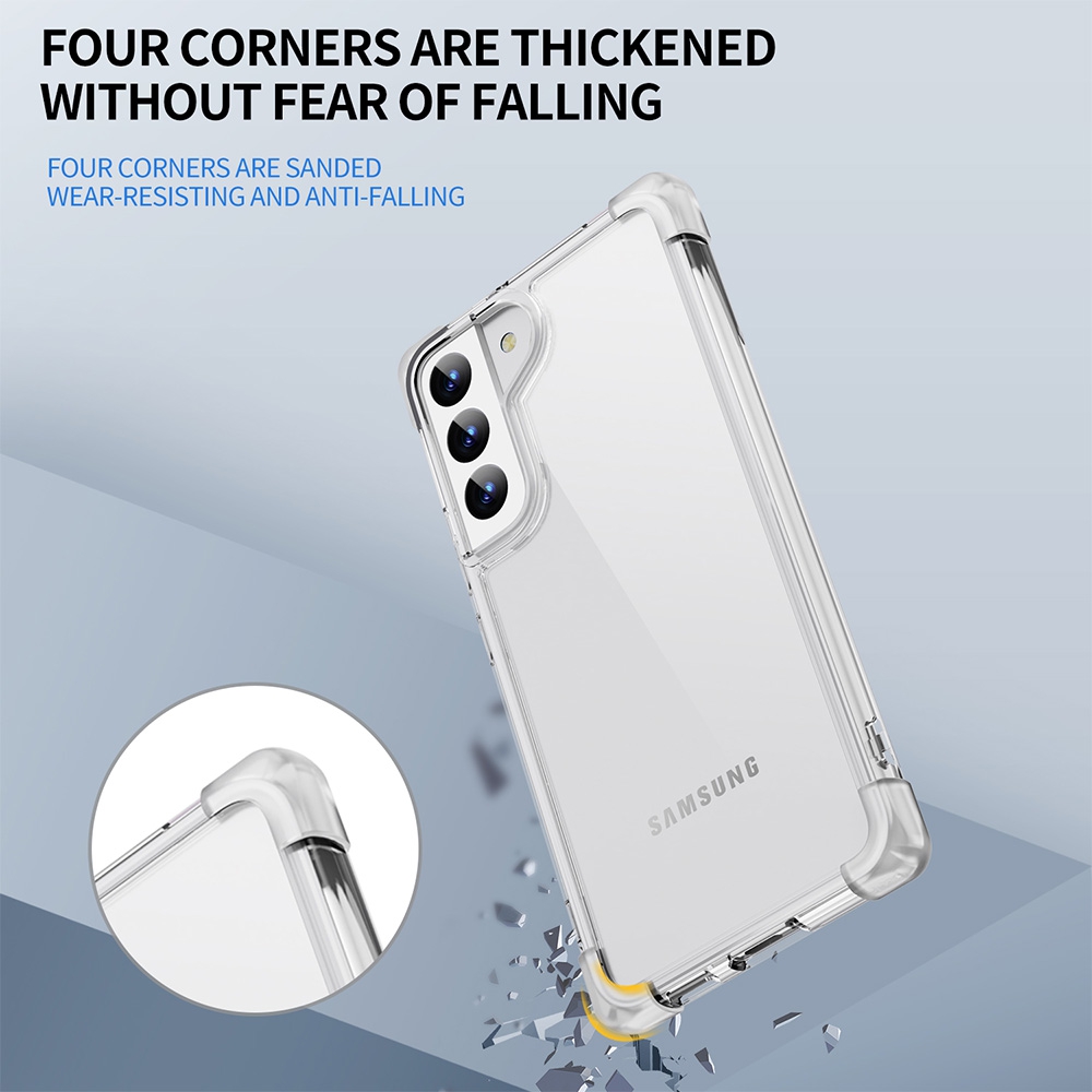 Anti-Shock Space Protective Clear Case Cover for Samsung Galaxy S22 Plus-Transparent