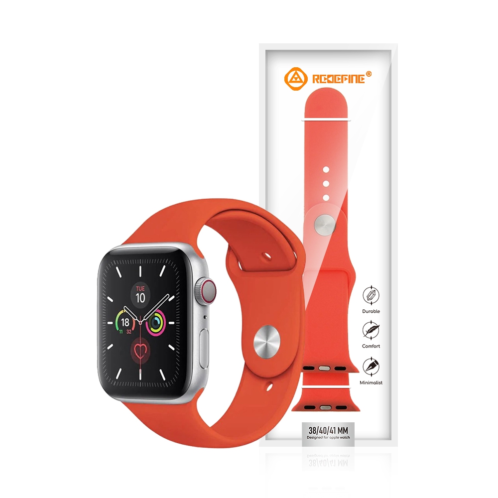 Silicone Sports Watch Band for Apple Watch 38mm / 40mm / 41mm-Black