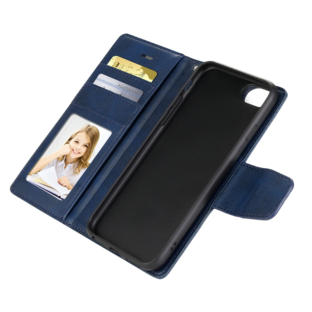 Hanman 2 in 1 Detachable Magnetic Flip Leather Wallet Cover Case for iPhone 6 / 6S / 7 / 8 / SE (2020) / SE (2022)-Brown
