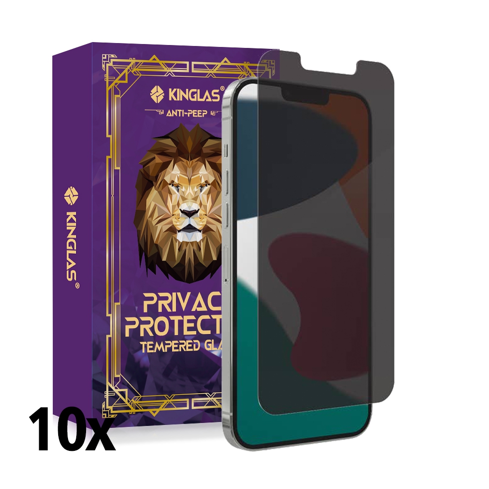 Kinglas 10 Packs Privacy Tempered Glass Screen Protector*iPhone 13 mini