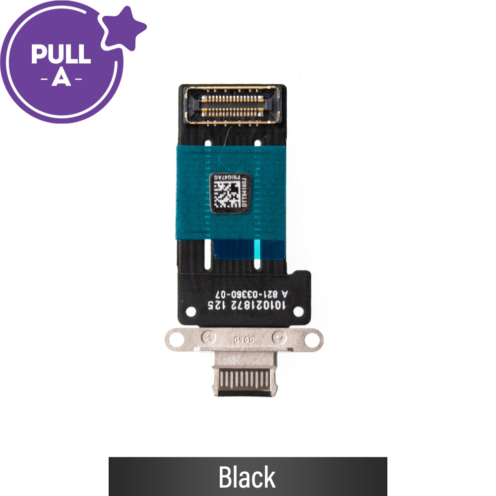 Charging Port with Flex Cable for iPad Pro 12.9 (2021) / (2022) / Pro 11 (2021) / (2022) (PULL-A)-Black