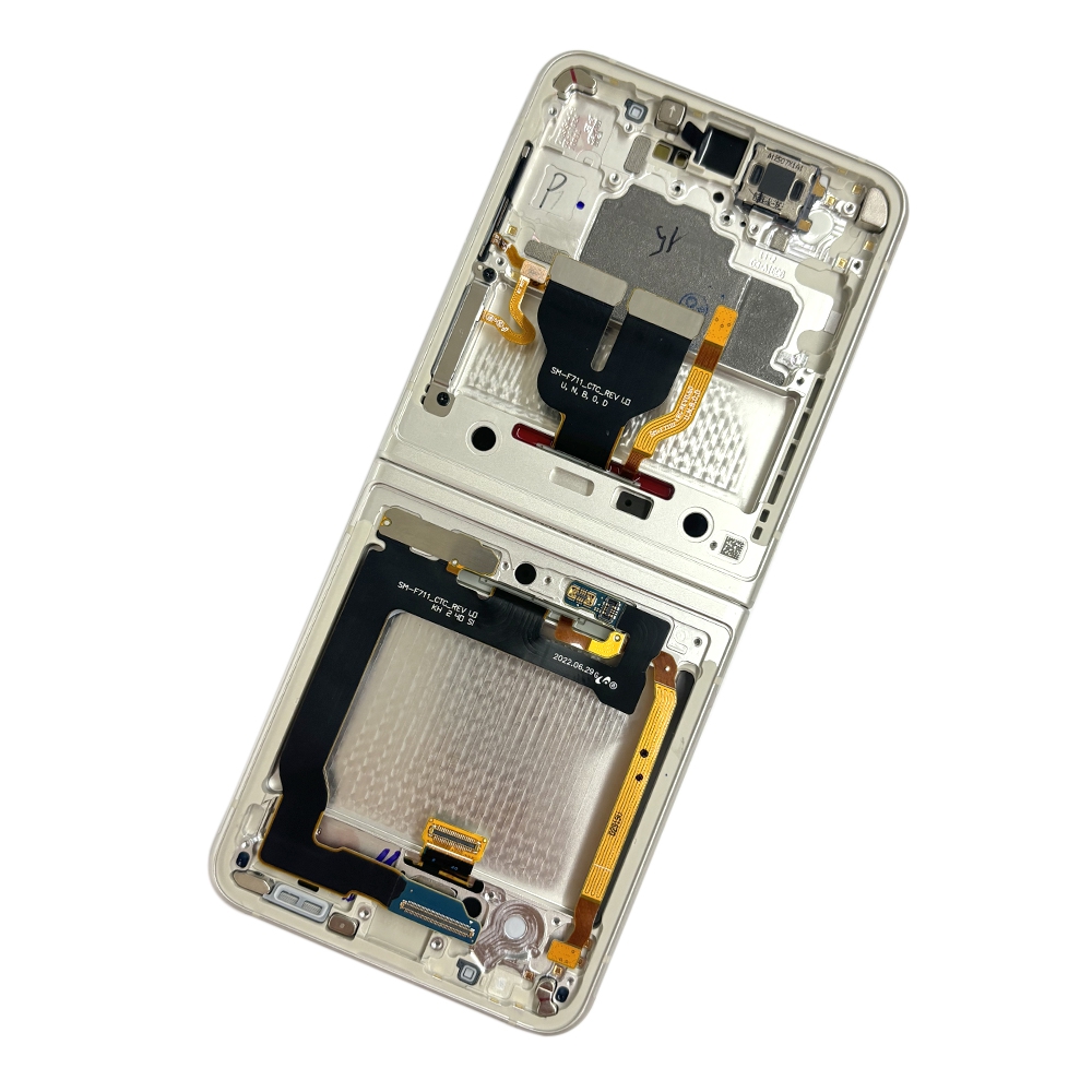 REFURB LCD Screen Digitizer Replacement with Frame for Samsung Galaxy Z Flip 3 5G F711B-Cream