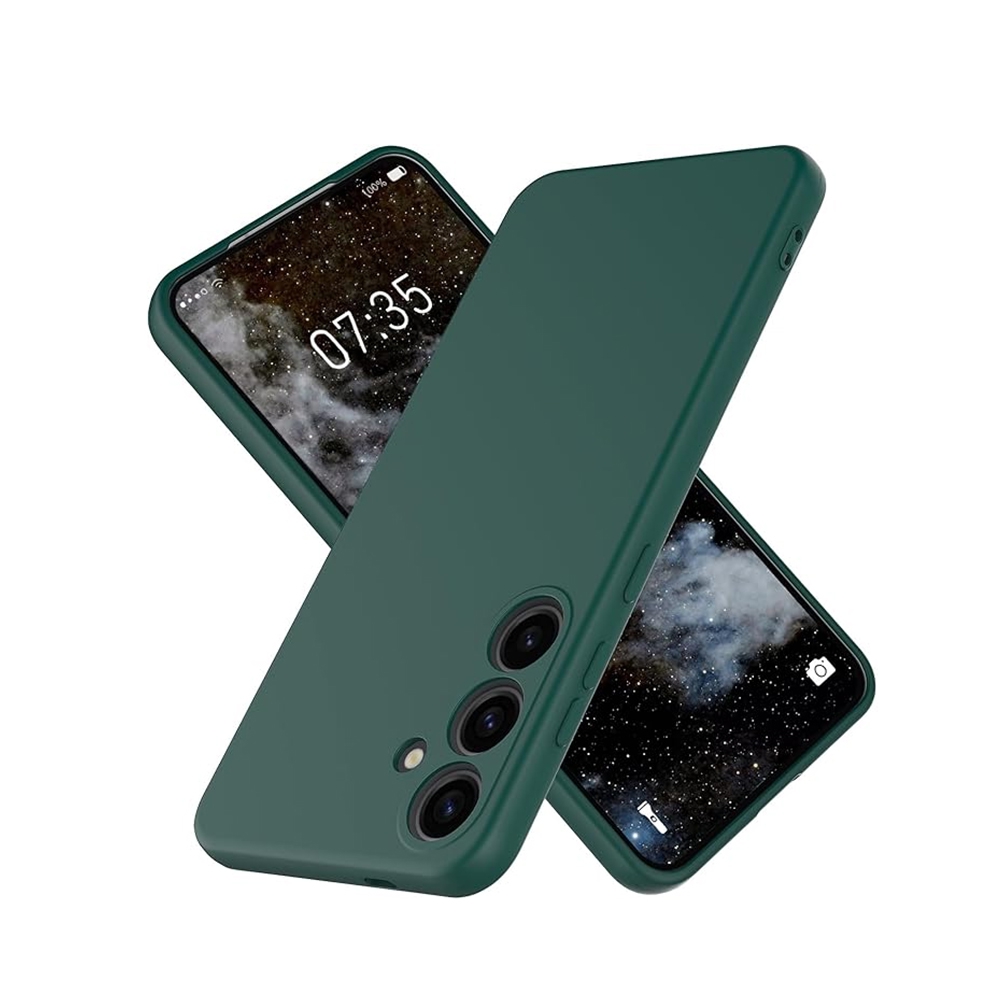Liquid Silicone Case Cover for Samsung Galaxy S25 Edge-Green