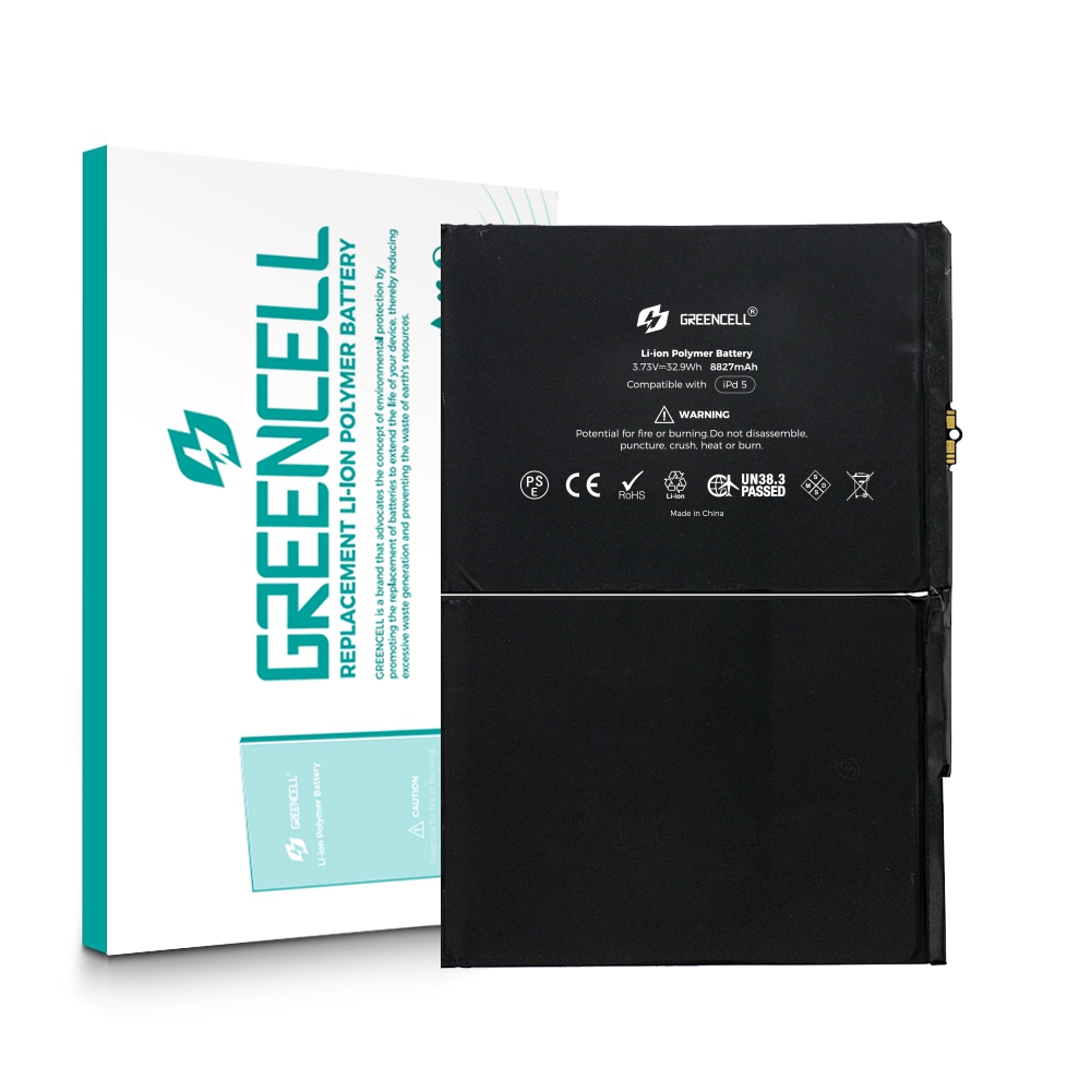 Greencell iPad Air 1 / 9.7 (2017) / 9.7 (2018) / 10.2 (2019) / 10.2 (2020) / 10.2 (2021) Replacement Battery with Adhesive Strips 8827mAh