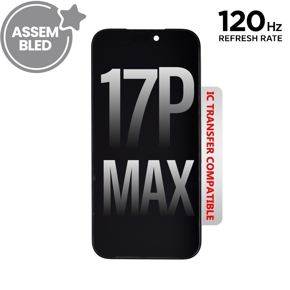 ASSEMBLED OLED Screen Replacement for iPhone 17 Pro Max (120HZ, Compatible for IC chip transfer)