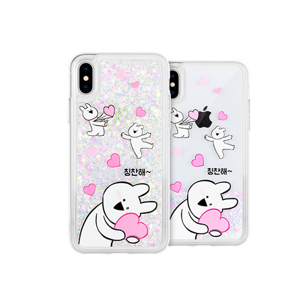 Mercury Overaction Rabbit Glitter Cover Case for iPhone XR