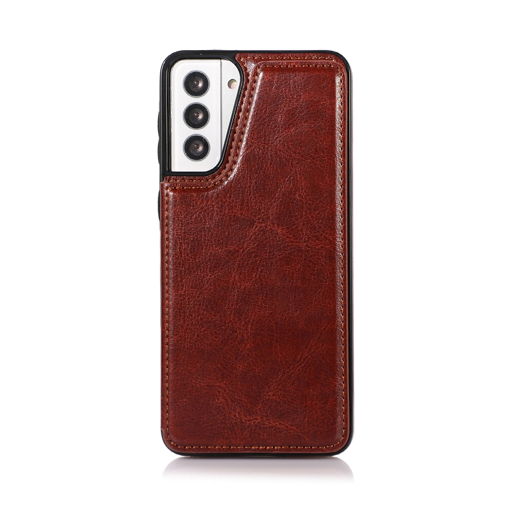 Back Flip Leather Wallet Cover Case for Samsung Galaxy S21 Plus-Red