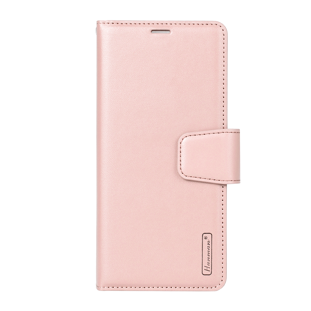 Hanman PU Flip Leather Wallet Case for Samsung Galaxy Z Fold 7-Rose Gold