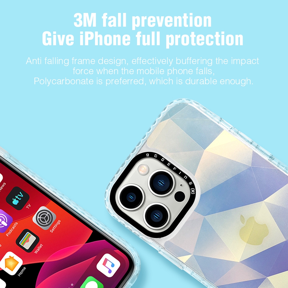 Picasus Laser Iridescent Transparent Cover Case for iPhone 14 Pro Max-Groove