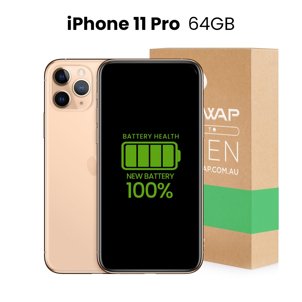 Apple Refurbished Fully Functional iPhone 11 Pro 64GB 100% New Battery - Grade A (As New)-Silver