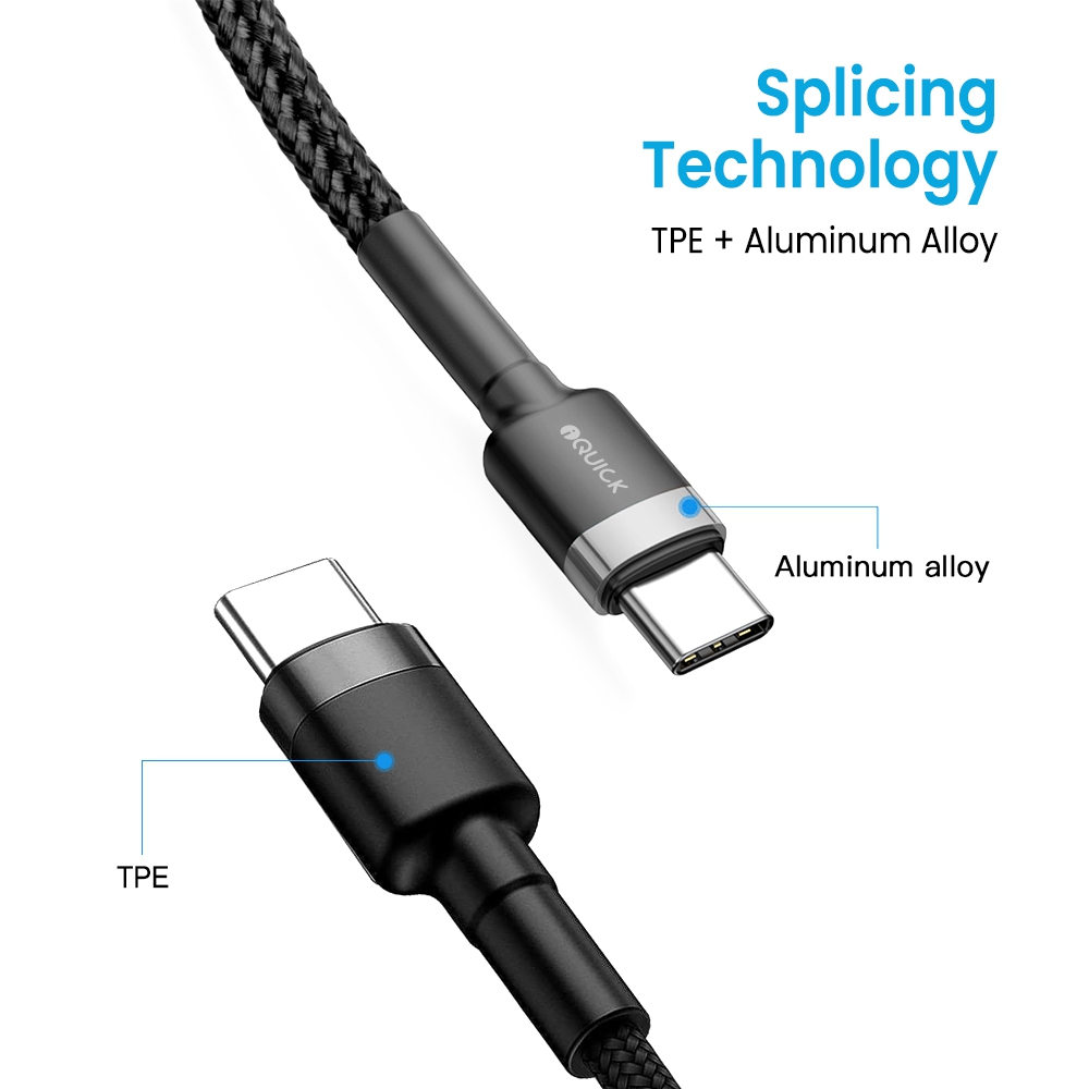 iQuick Braided USB-C to USB-C Fast Charging Cable 1M for iPhone 15 16 17 Series