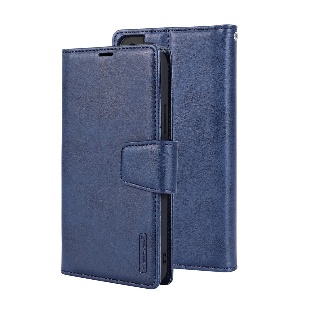 Hanman 2 in 1 Detachable Magnetic Flip Leather Wallet Cover Case for Samsung Galaxy S25 Plus-Black