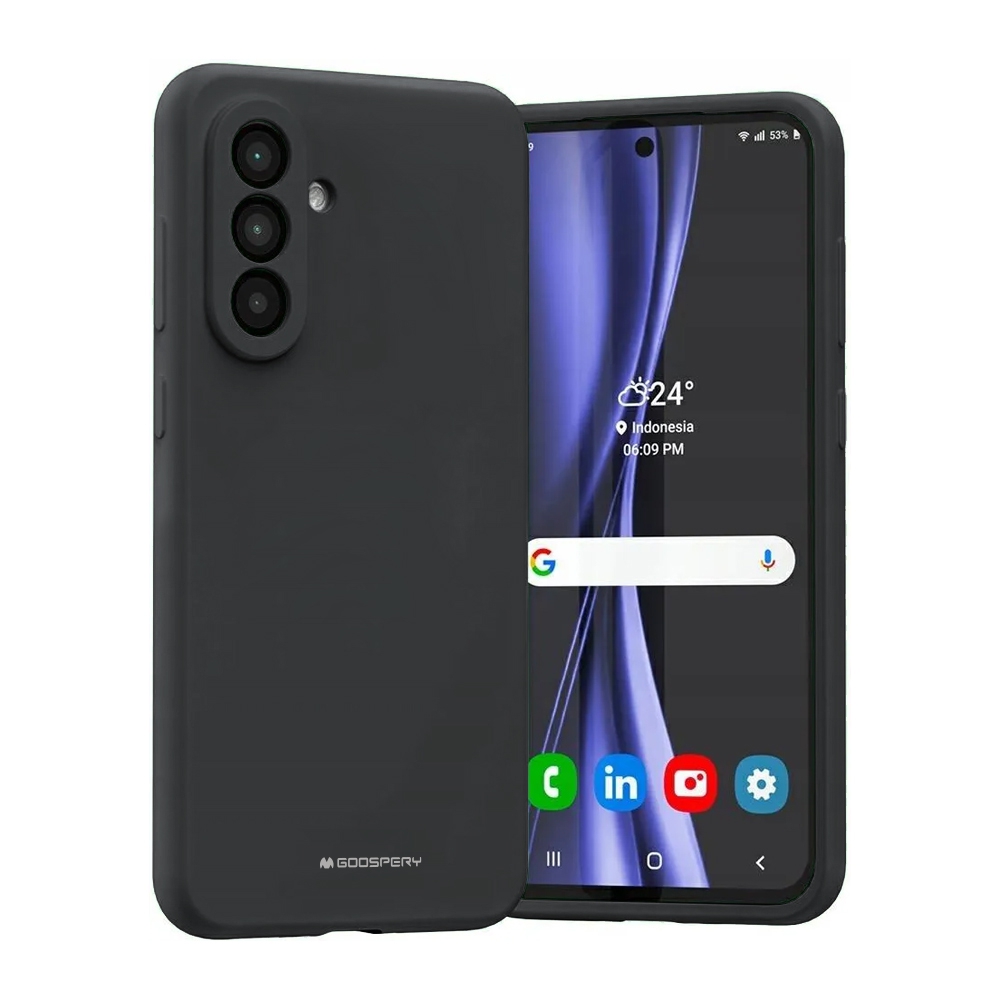 Mercury Silicone Case Cover for Samsung Galaxy A37 5G-Black