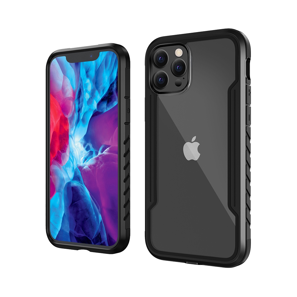 Re-Define Shield Shockproof Heavy Duty Armor Case Cover for iPhone 12 Pro Max (6.7'')-Black+Red