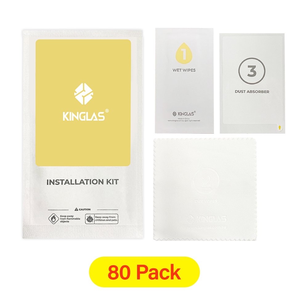 80 x Installation Kit -Alcohol Wipes Microfiber Cloths and Dust Removal Sticker (included 80 Pack)