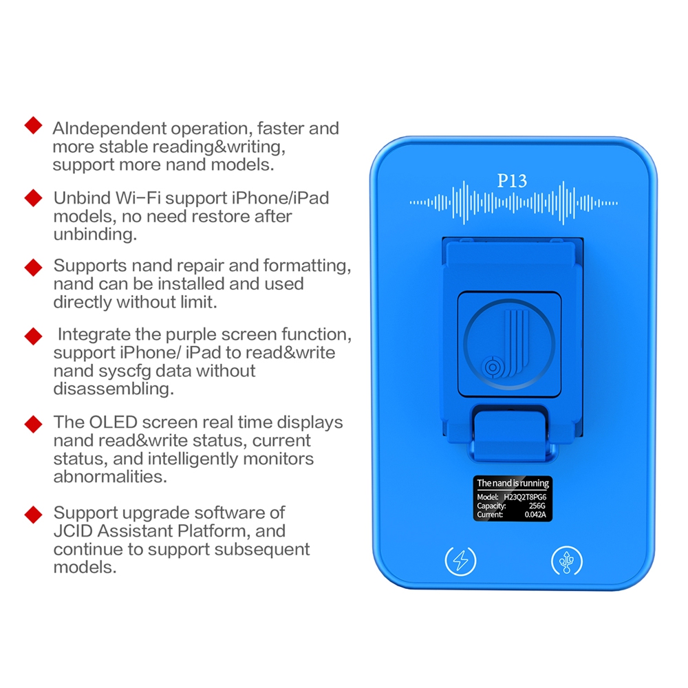 JCID P13 BGA110 Nand Programmer for iPhone 8-13 Pro Max