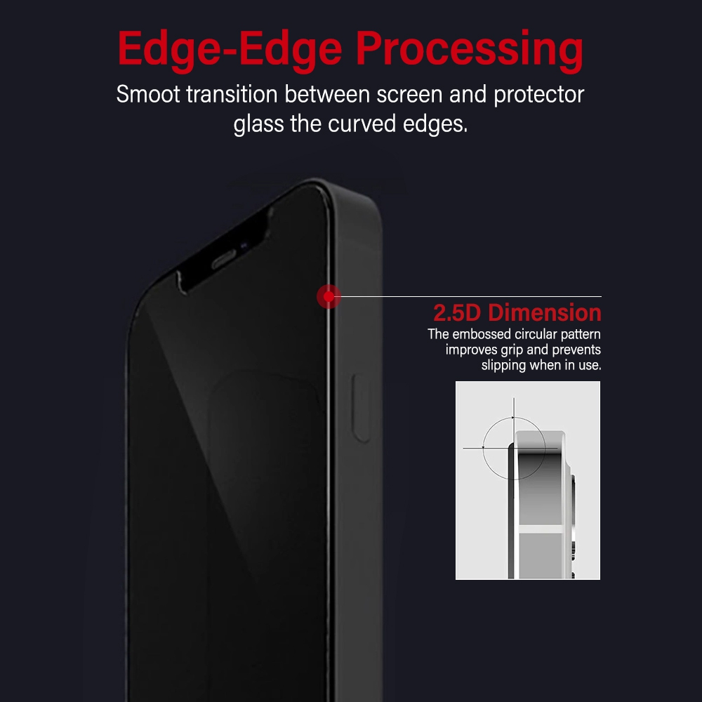 Kinglas Privacy Tempered Glass Screen Protector For iPhone 12 Pro Max
