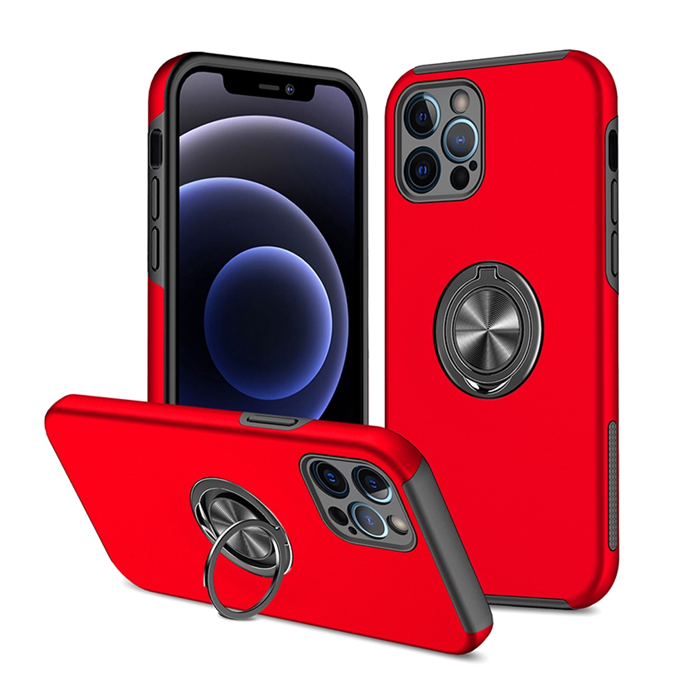 Magnetic Ring Holder Shockproof Cover Case for iPhone 14 Plus -Black