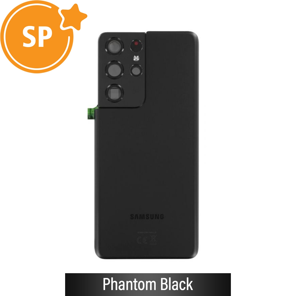 Rear Cover Glass For Samsung Galaxy S21 Ultra G998 GH82-24499A (Service Pack)-Phantom Black