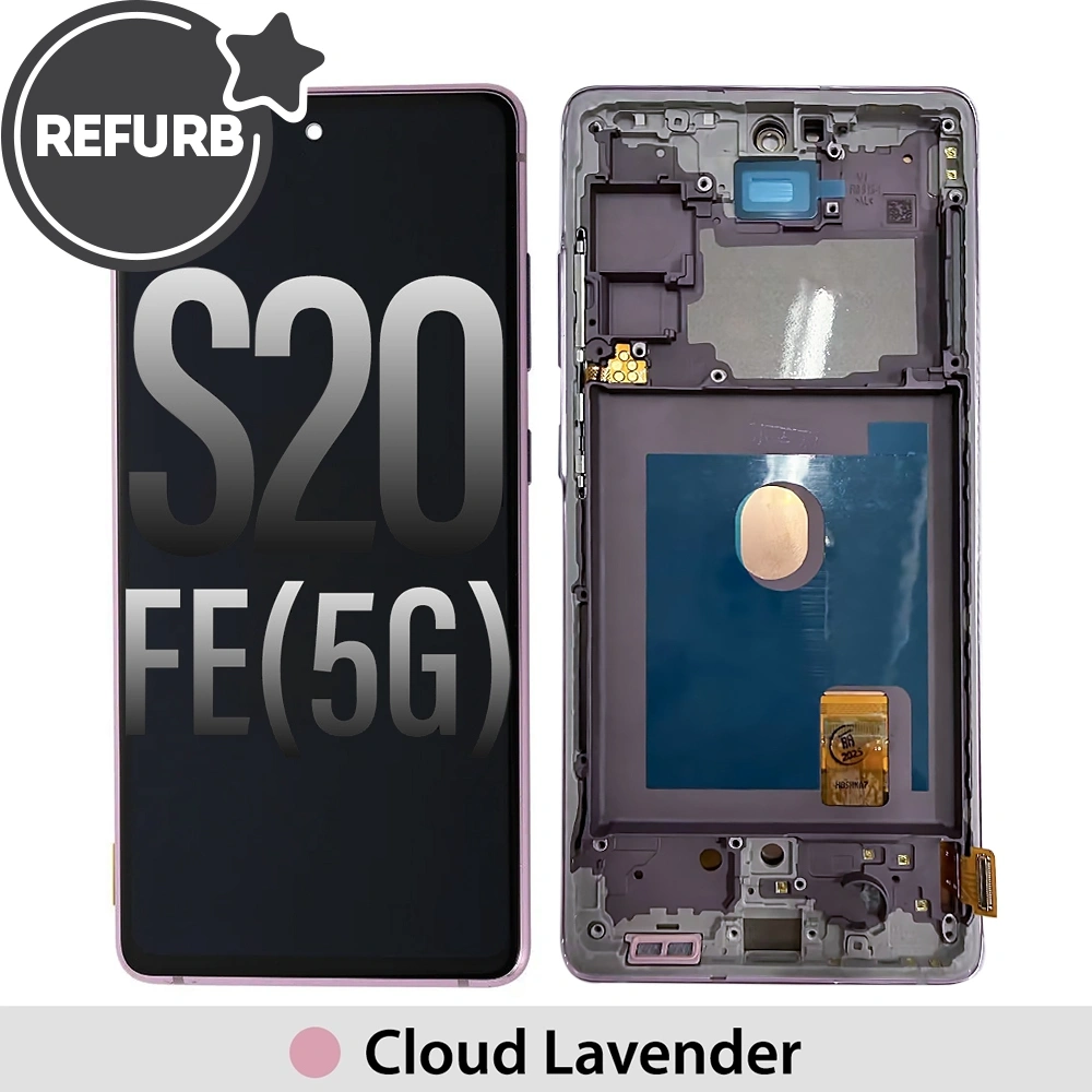 REFURB OLED Screen Replacement with Frame for Samsung Galaxy S20 FE G780 / G781-Cloud Lavender