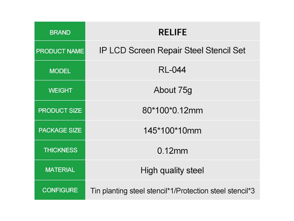 RELIFE RL-044 IP LCD Flex Protection Steel Stencil for iPhone 6S to 16 Pro Max