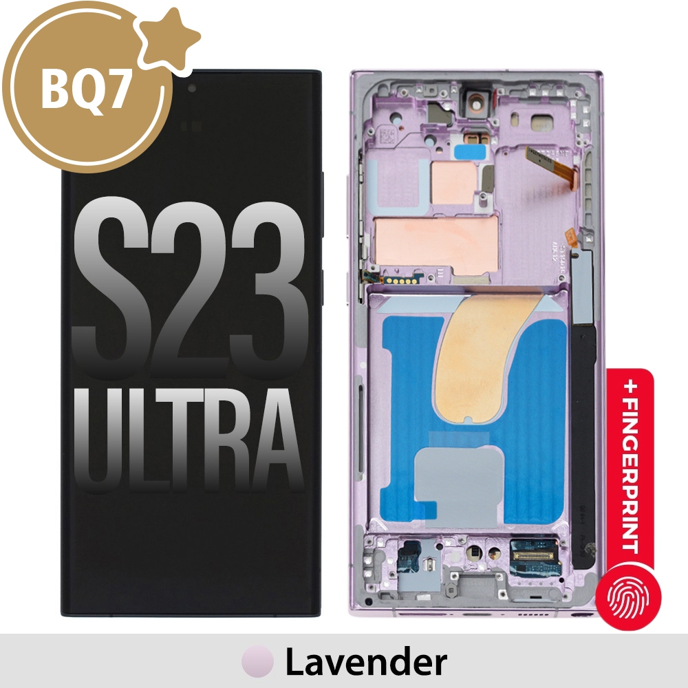 Samsung Galaxy S23 Ultra 5G S918B BQ7 OLED Screen Replacement with Frame-Lavender (1:1 screen size. as the same as original screen)