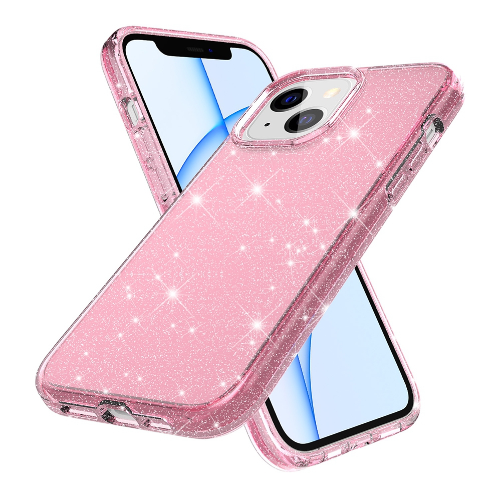 Ultimate Glitter Shockproof Case Cover for iPhone 14-Clear Pink