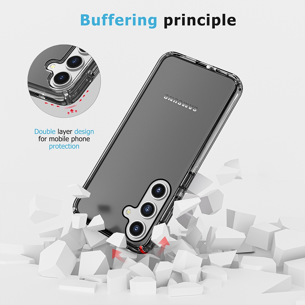 UTIA Ultimake Shockproof Case Cover for Samsung Galaxy S24 / S25-Clear Black