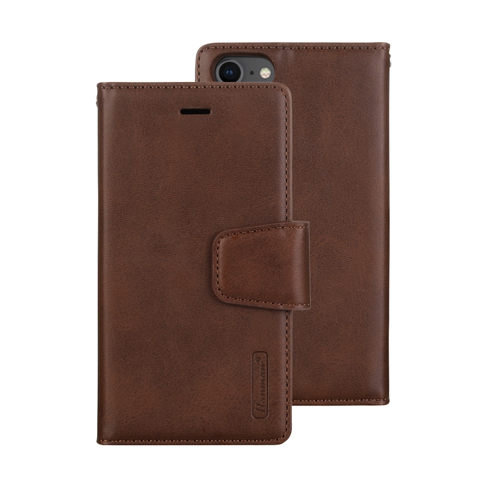 Hanman 2 in 1 Detachable Magnetic Flip Leather Wallet Cover Case for iPhone 6 / 6S / 7 / 8 / SE (2020) / SE (2022)-Brown