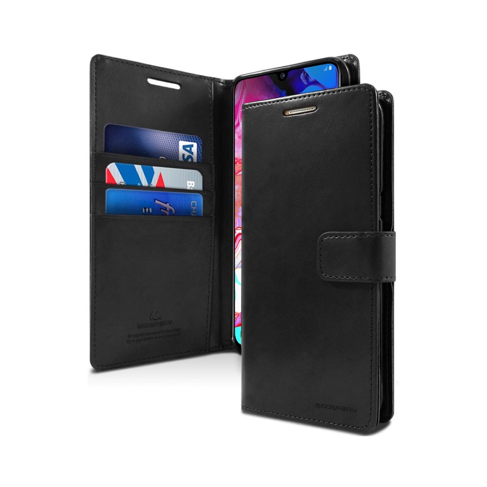 Mercury Blue Moon Diary Cover Case for Samsung Galaxy A70-Black