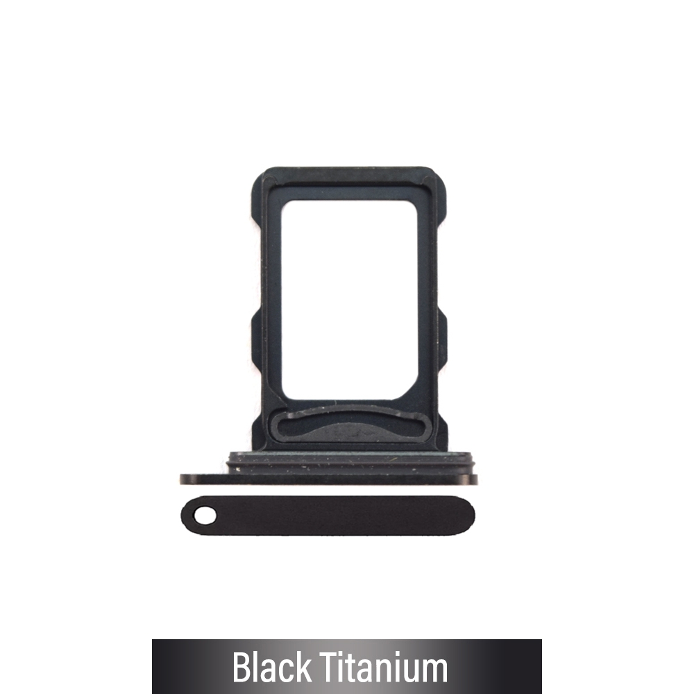 Dual SIM Card Tray for iPhone 16 Pro / 16 Pro Max- Black Titanium (Compatible with Single SIM Phones and Dual SIM Phones)
