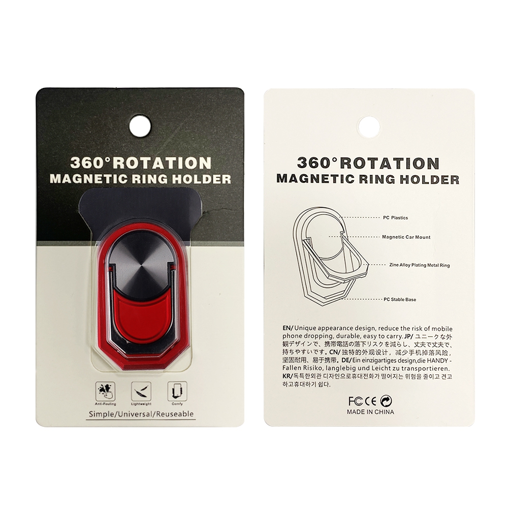 360 Degree Rotation Magentic Ring Phone Holder-Red
