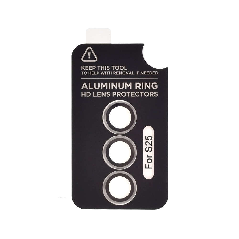 Kinglas Metal Ring HD Tempered Glass Camera Lens Protector Film for Samsung Galaxy S25-Grey