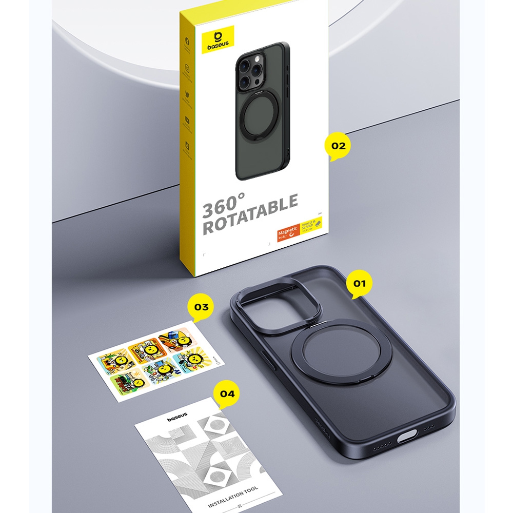 iPhone 15 Pro Max Baseus CyberLoop Series Phone Case Cover With Magnetic Ring-Frosted