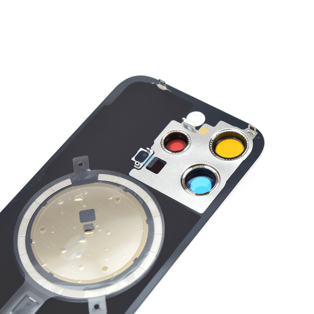 BQ7 Rear Cover Glass with Camera Lens Glass and Magsafe Magnet for iPhone 15 Pro (NO LOGO)-White Titanium