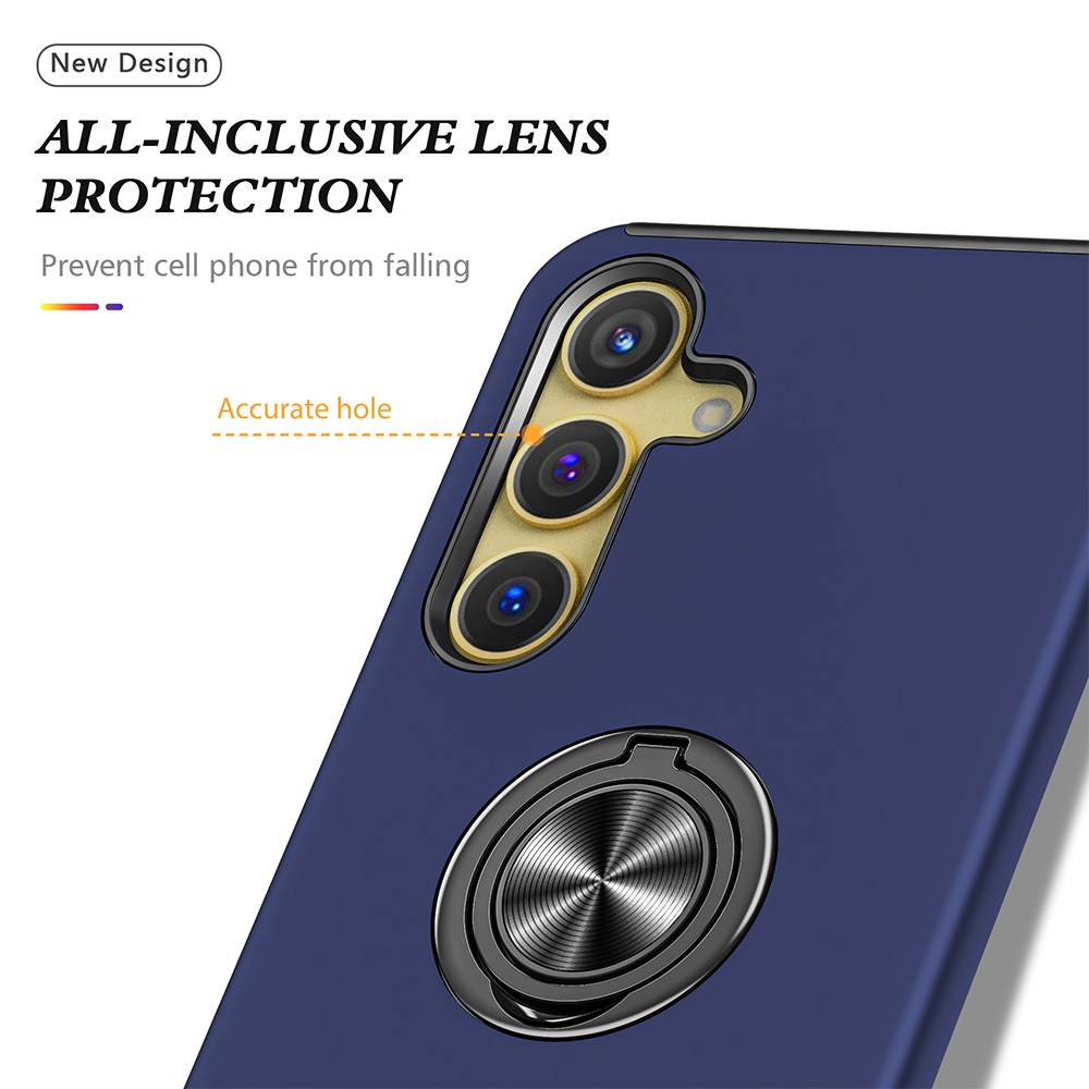Magnetic Ring Holder Shockproof Cover Case for Samsung Galaxy S24 / S25-Black
