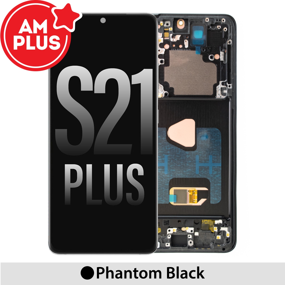 AMPLUS OLED Screen Replacement Digitizer with Frame For Samsung Galaxy S21 Plus 5G G996-Phantom Blac