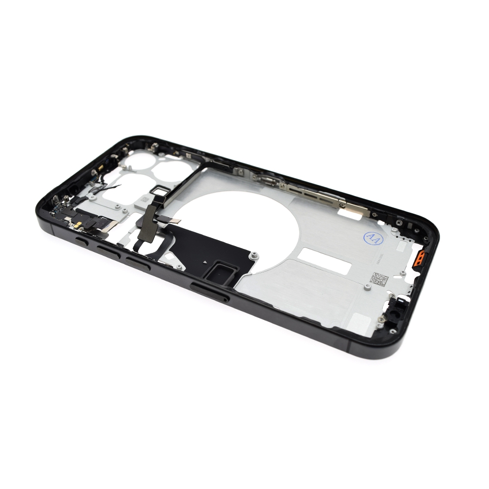 BQ7 Chassis Mid Frame Cover Replacement Assembly for iPhone 15 Pro Max-Black Titanium (With SIM Tray Version)