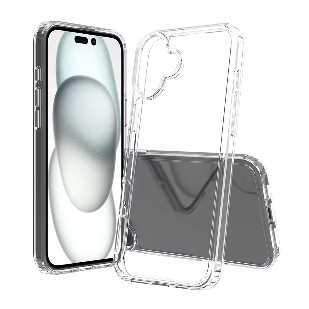 iPhone 16 Plus High Quality Acrylic + TPU Hybrid Transparent Case Cover 