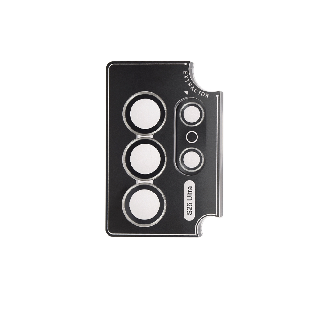 Kinglas Metal Ring HD Tempered Glass Camera Lens Protector Film for SamSung Galaxy S26 Ultra-Black