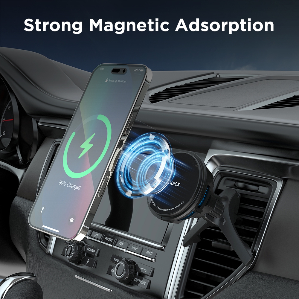 iQuick Magnetic Car Mount Charger with Cooling Semiconductor Radiator IC9 COOLGEAR 15W (IQUICK-C9)