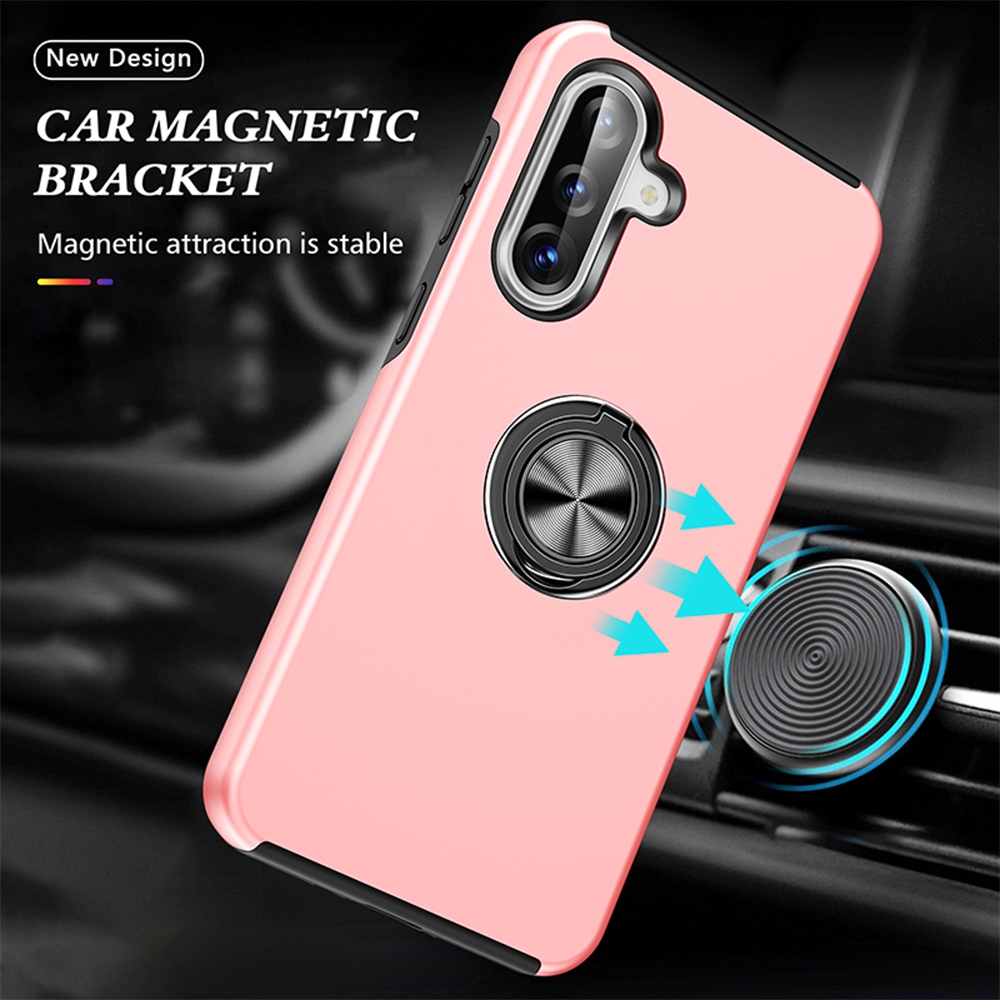 Magnetic Ring Holder Shockproof Case Cover for Samsung Galaxy A57 5G A576-Pink