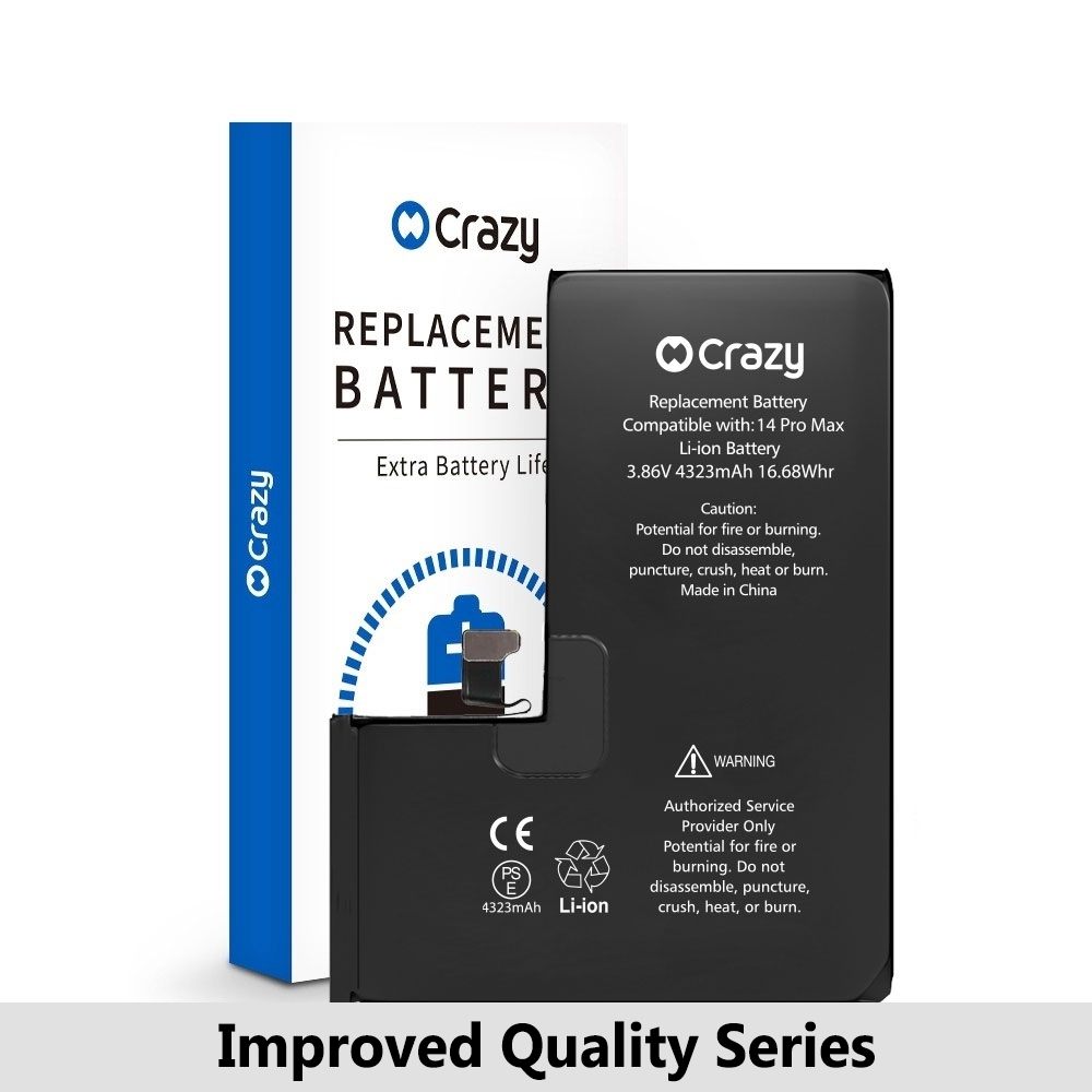 Crazy Improved Quality- iPhone 14 Pro Max Replacement Battery with Adhesive Strips 4323mAh (TI CHIP: 27546) (Cheapest Price)