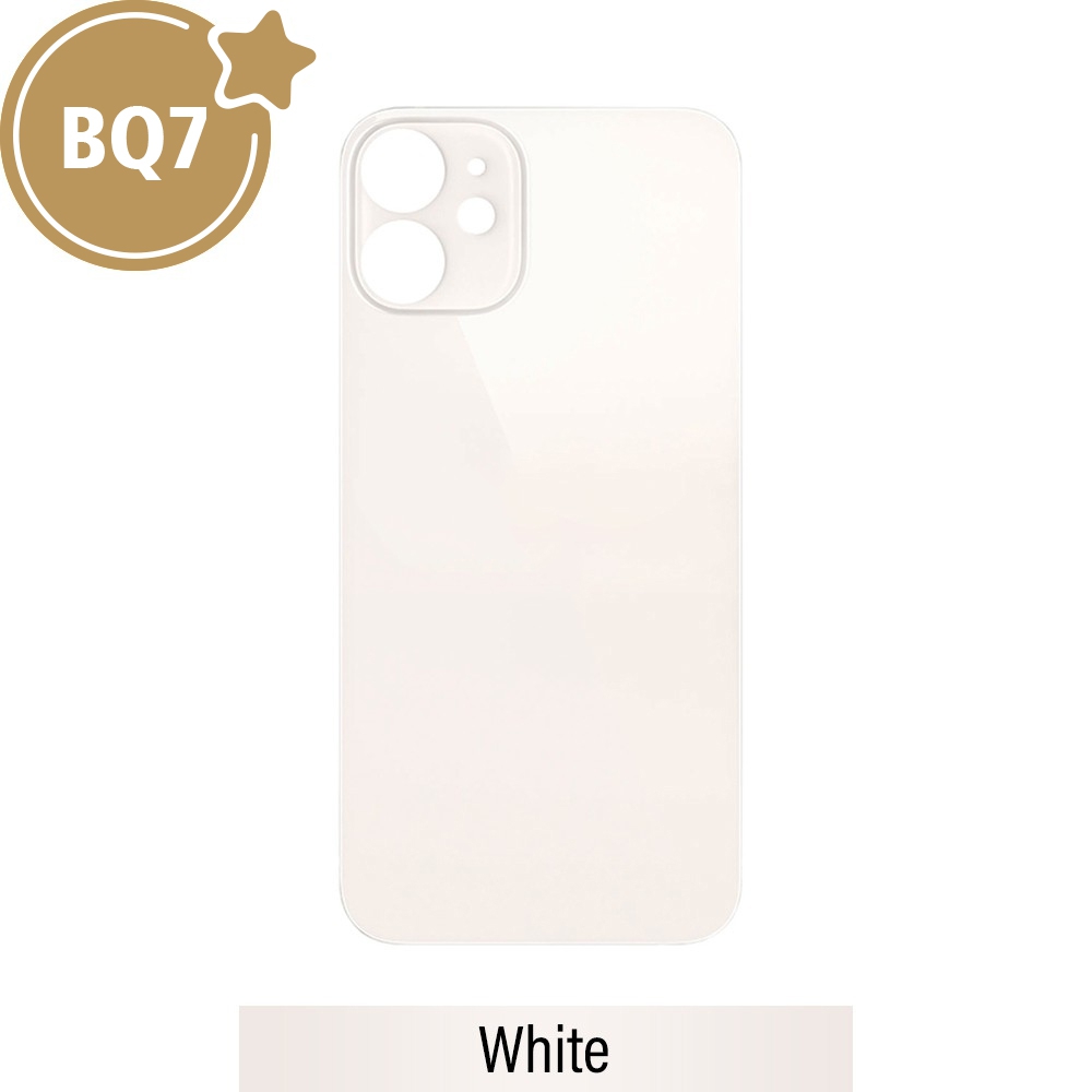 BQ7 Rear Glass With 3M Adhesive Replacement for iPhone 12 mini (NO LOGO)-White