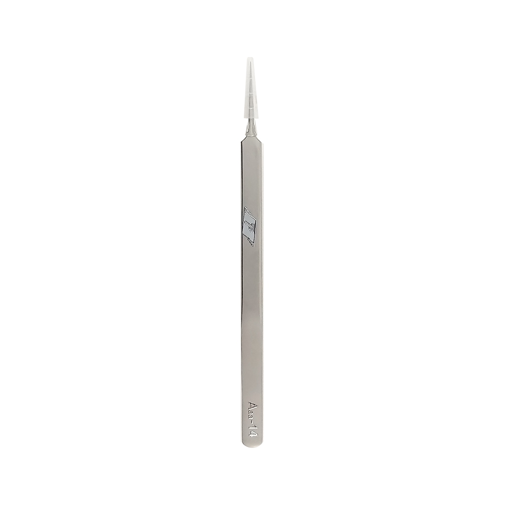 Long right angle Tweezer Silver 