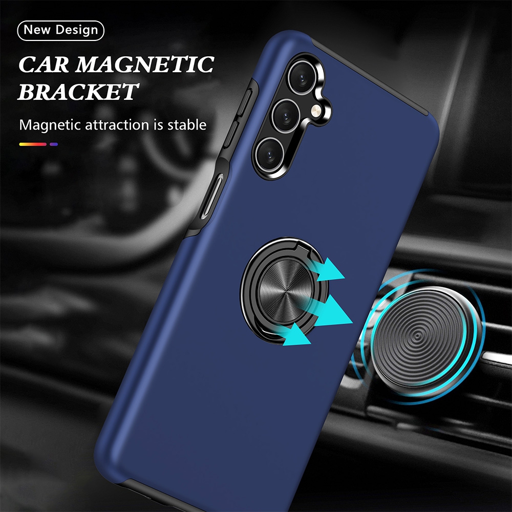 Magnetic Ring Holder Shockproof Cover Case for Samsung Galaxy A25-Navy