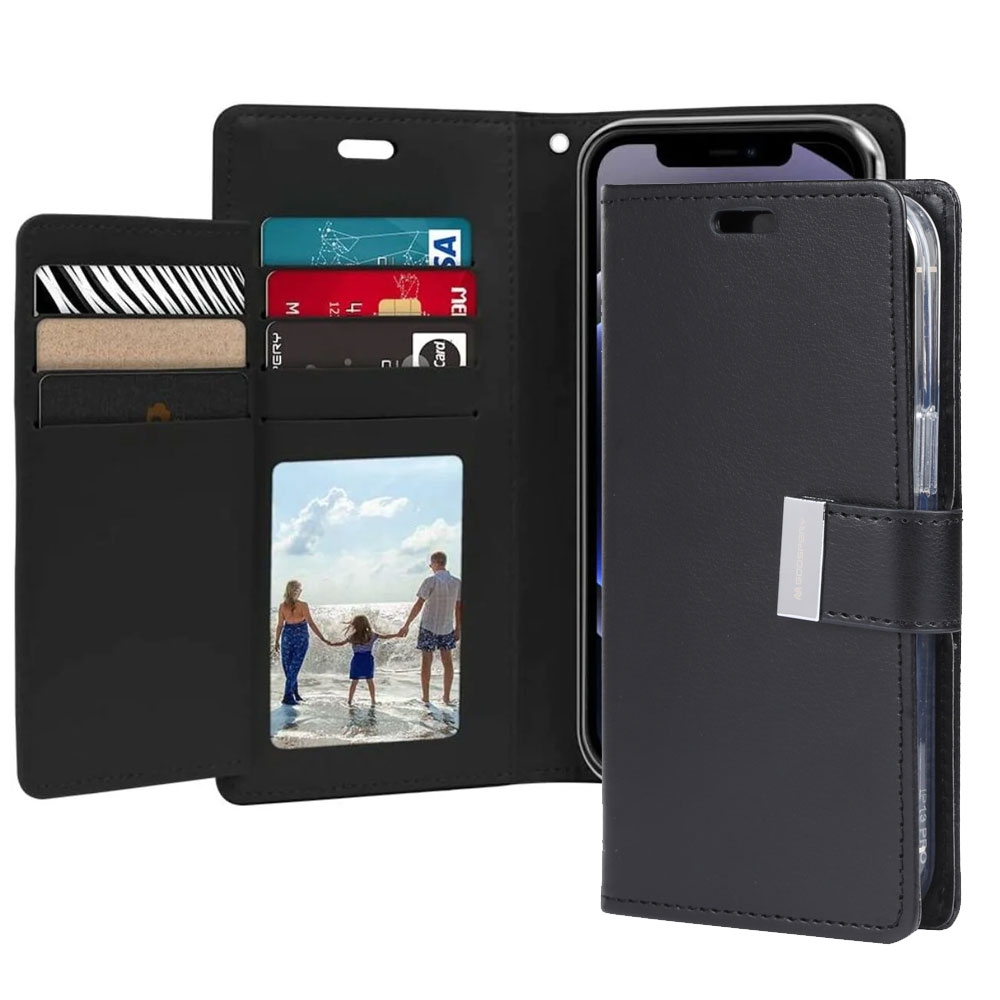 Mercury Rich Diary Case for iPhone 15 Pro Max-Gold