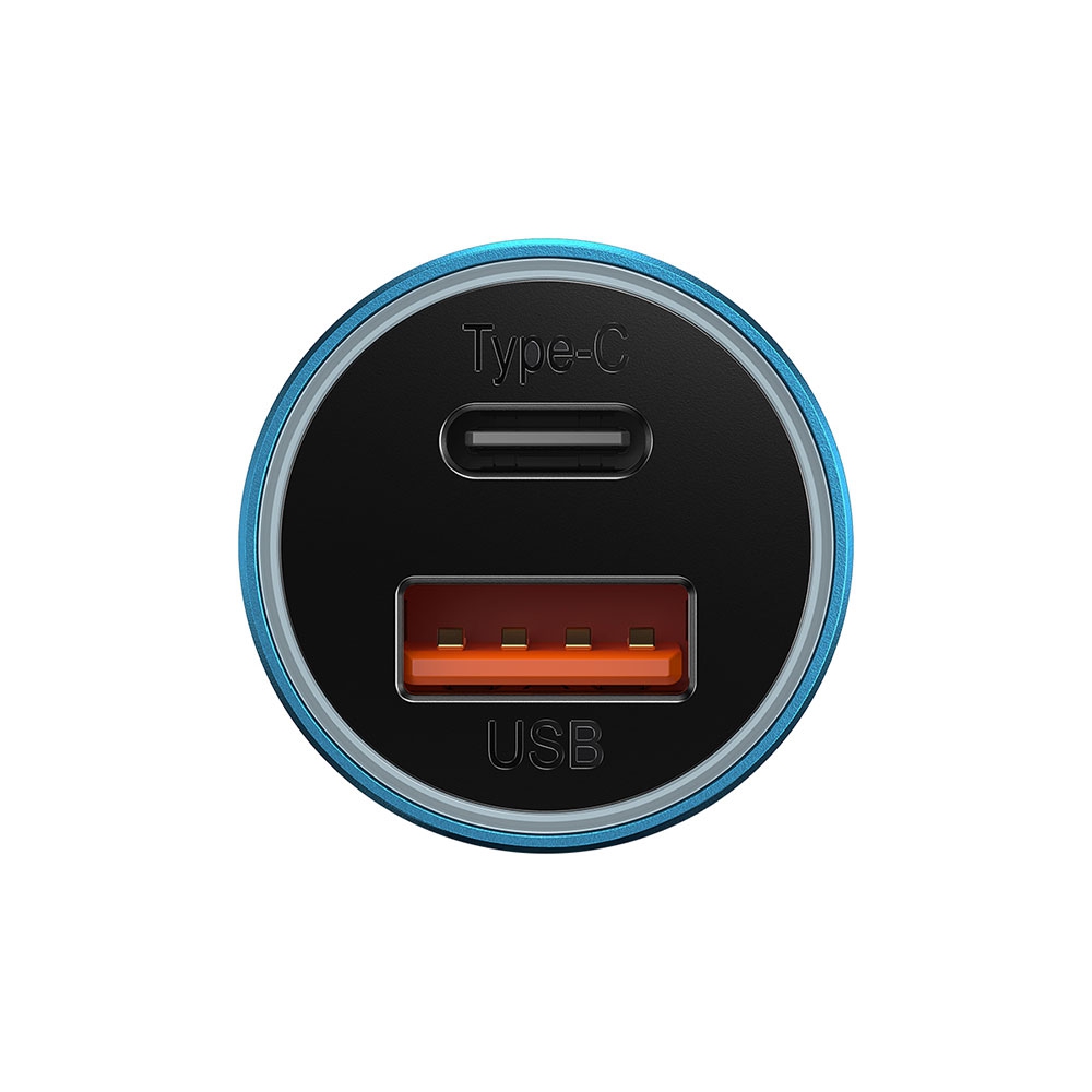 Baseus Car Charger Golgen Contactor Max-USB+Type U+C 60W -Blue